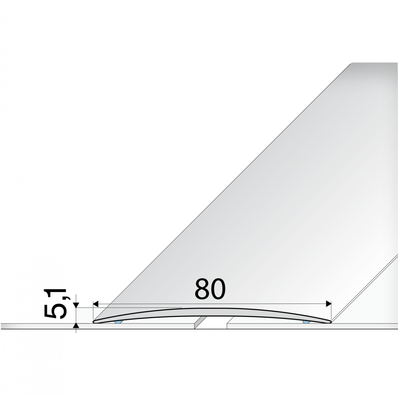 A71 80mm Anodised Aluminium Self Adhesive Threshold Strip